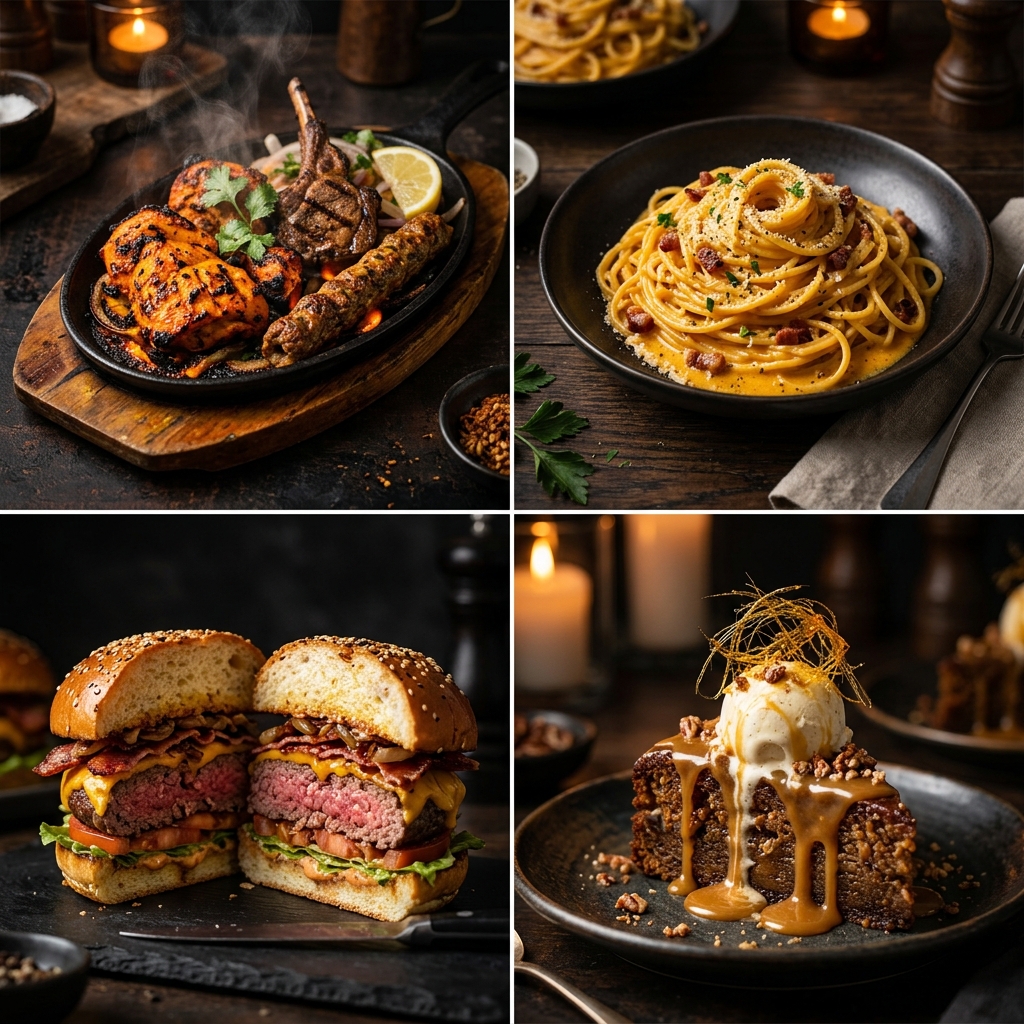 Restaurant food collage