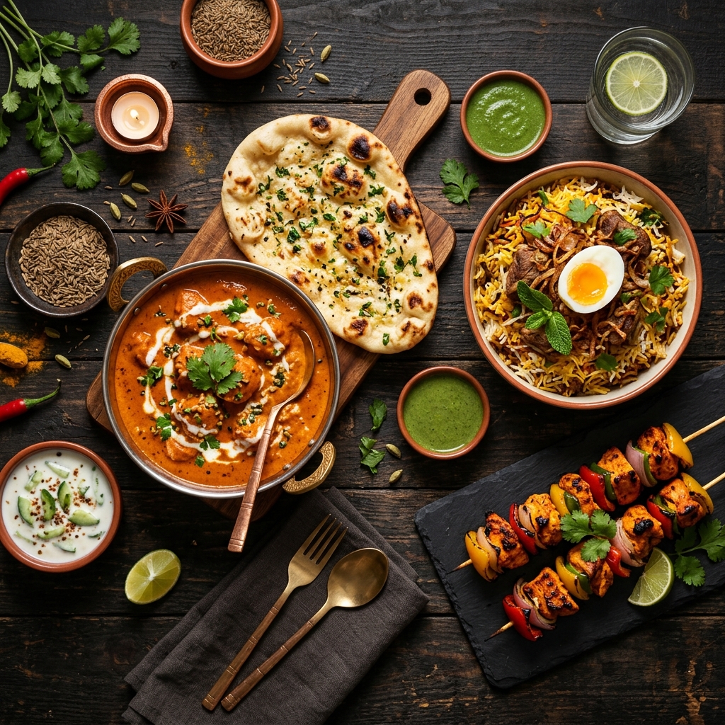 Indian cuisine spread